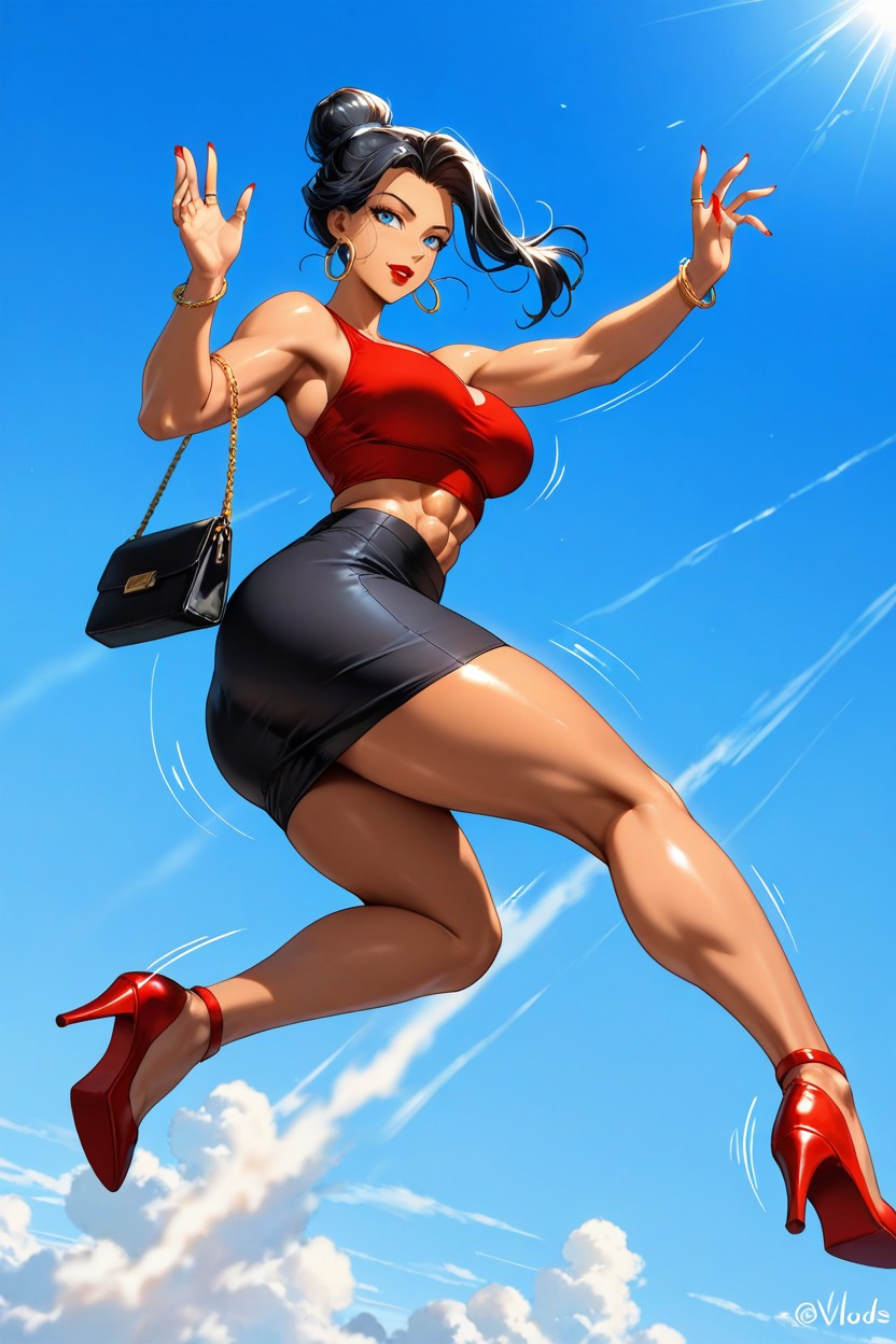 Tanned Skin, Perfect Tits, Large Breast Hentai AI Porn