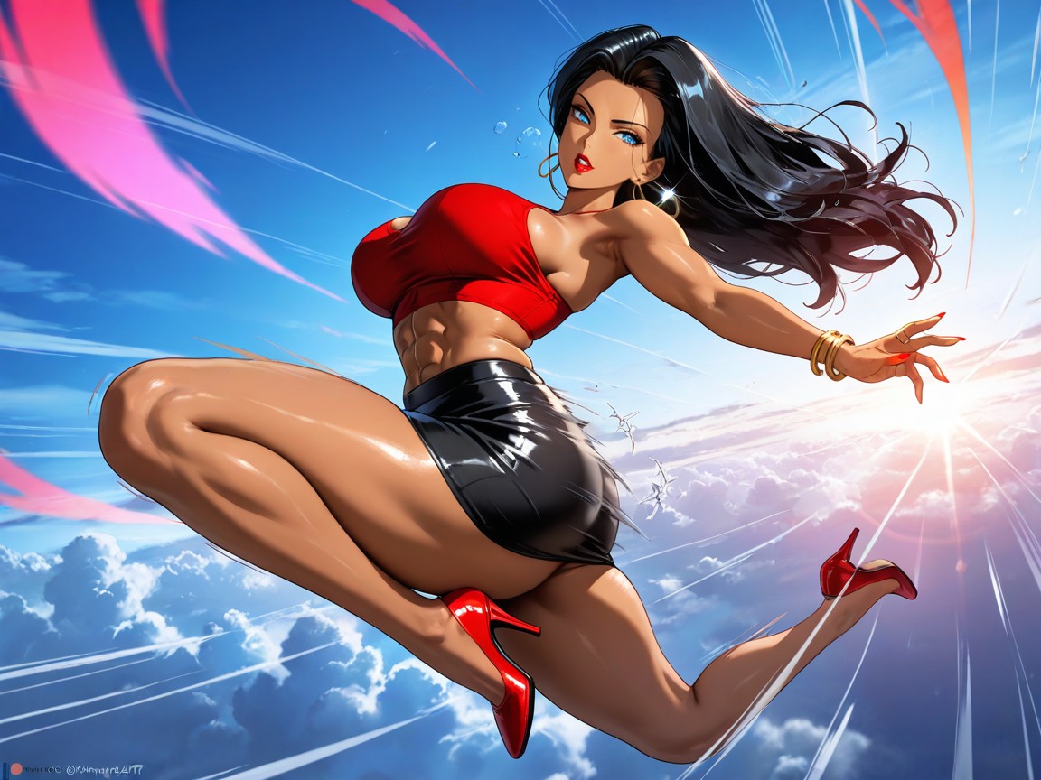 Speed Effects, Black Sunglasses, Tanned Skin Hentai AI Porn