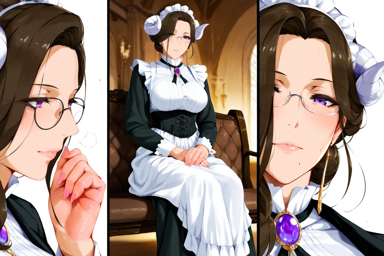 Hair Covering One Eye, 50+, A Pair Of Purple Eyes Stare Sharply Hentai IA