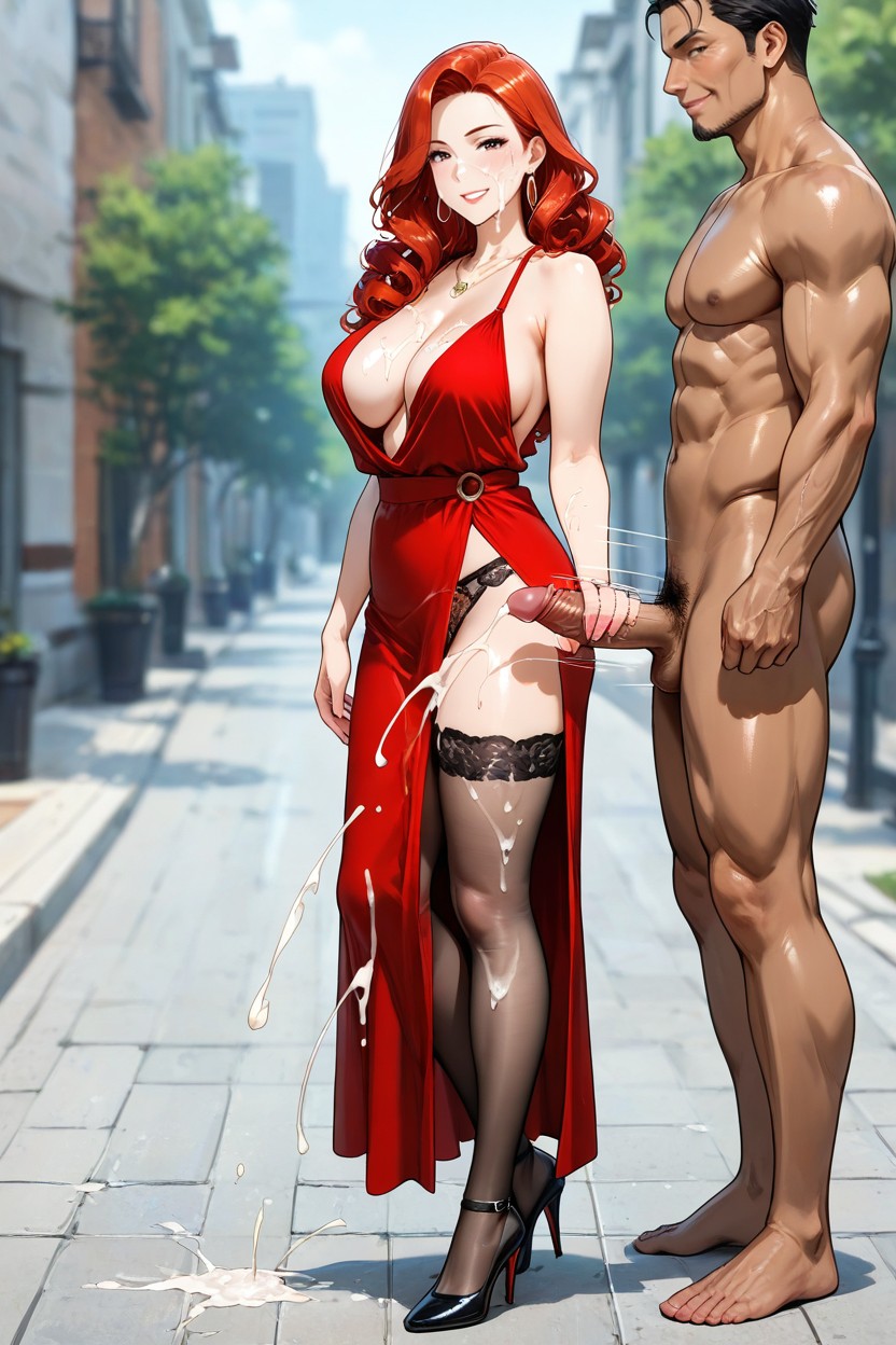 Sleeveless Dress, Side View, Calzoncillos Hentai IA