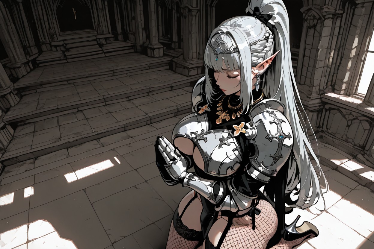 Medium Breast, Gold Necklace, Green Eyes Hentai AI Porn