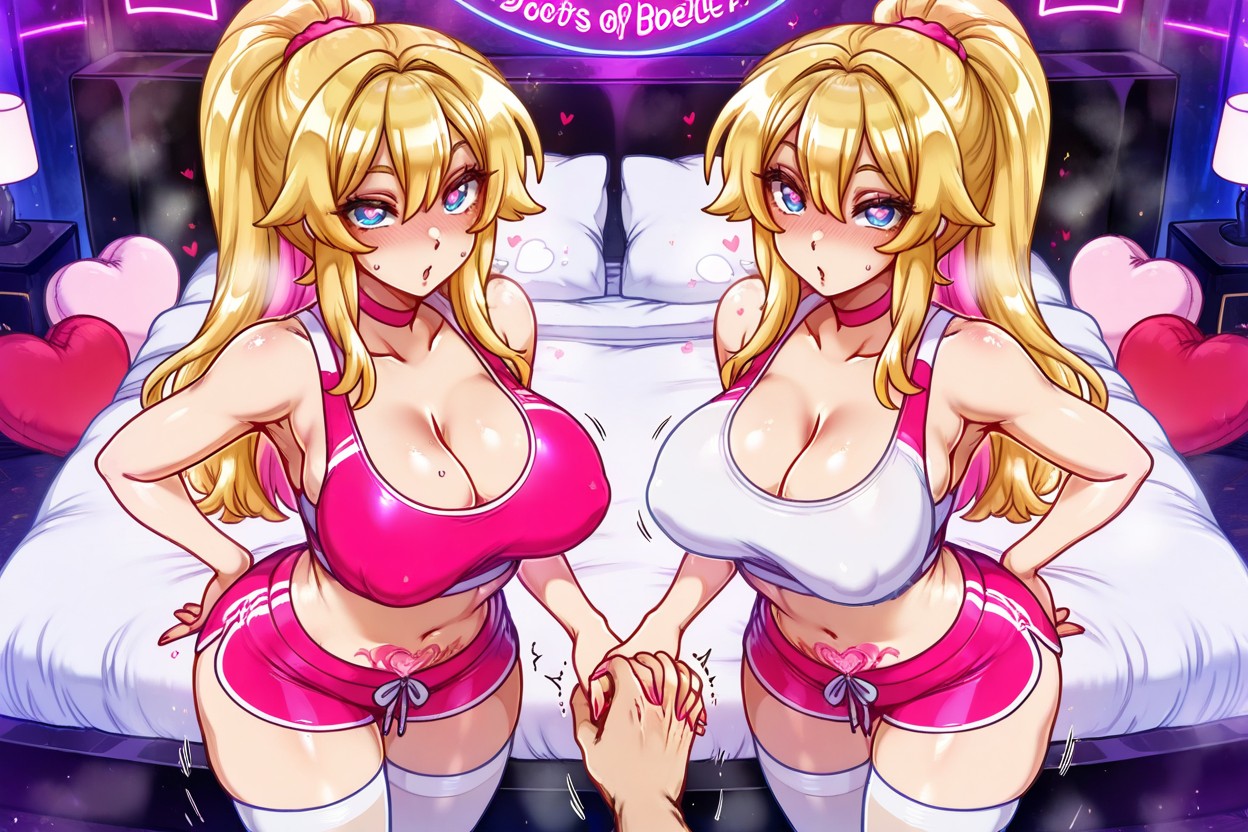 Pink Heart-shaped Bed, Strip Club, High Resolution Porno IA Hentai