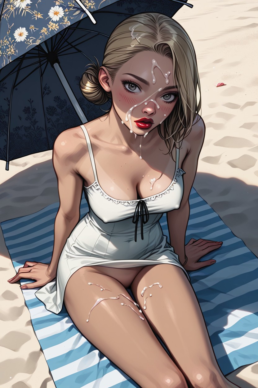 Skinnyleg, Slimleg, Beach Hentai IA