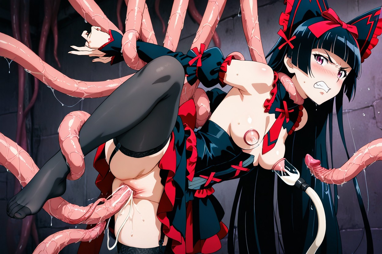 Exposed Nipple, Arms Behind Back, Detached Sleeves Hentai IA