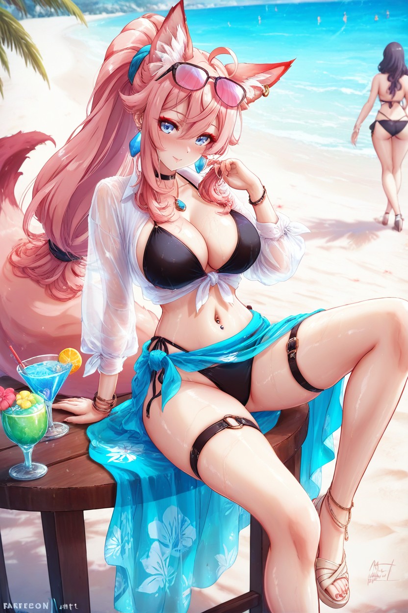 Tocándose La Cara, Manga Larga, 18+ Hentai IA