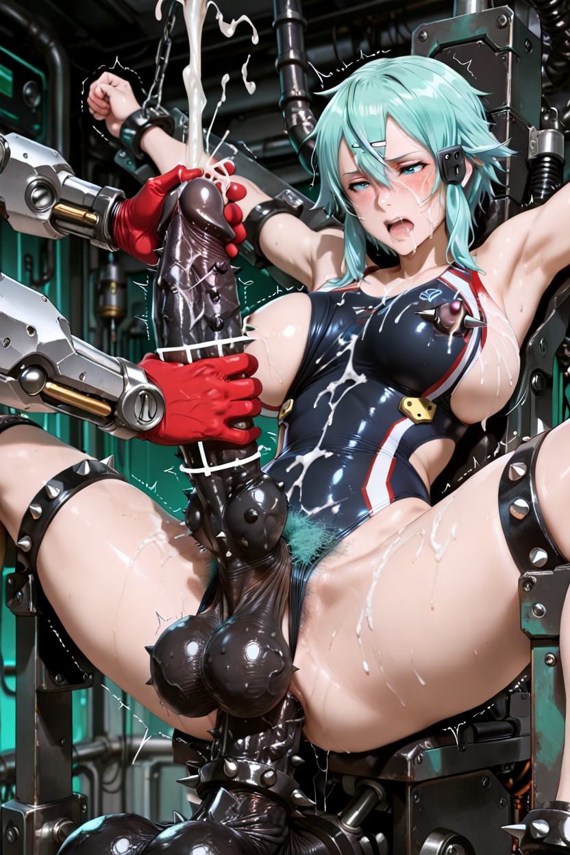 Veiny Testicles, Receiving Large Penis Handjob, Black Glans Hentai IA pornografia
