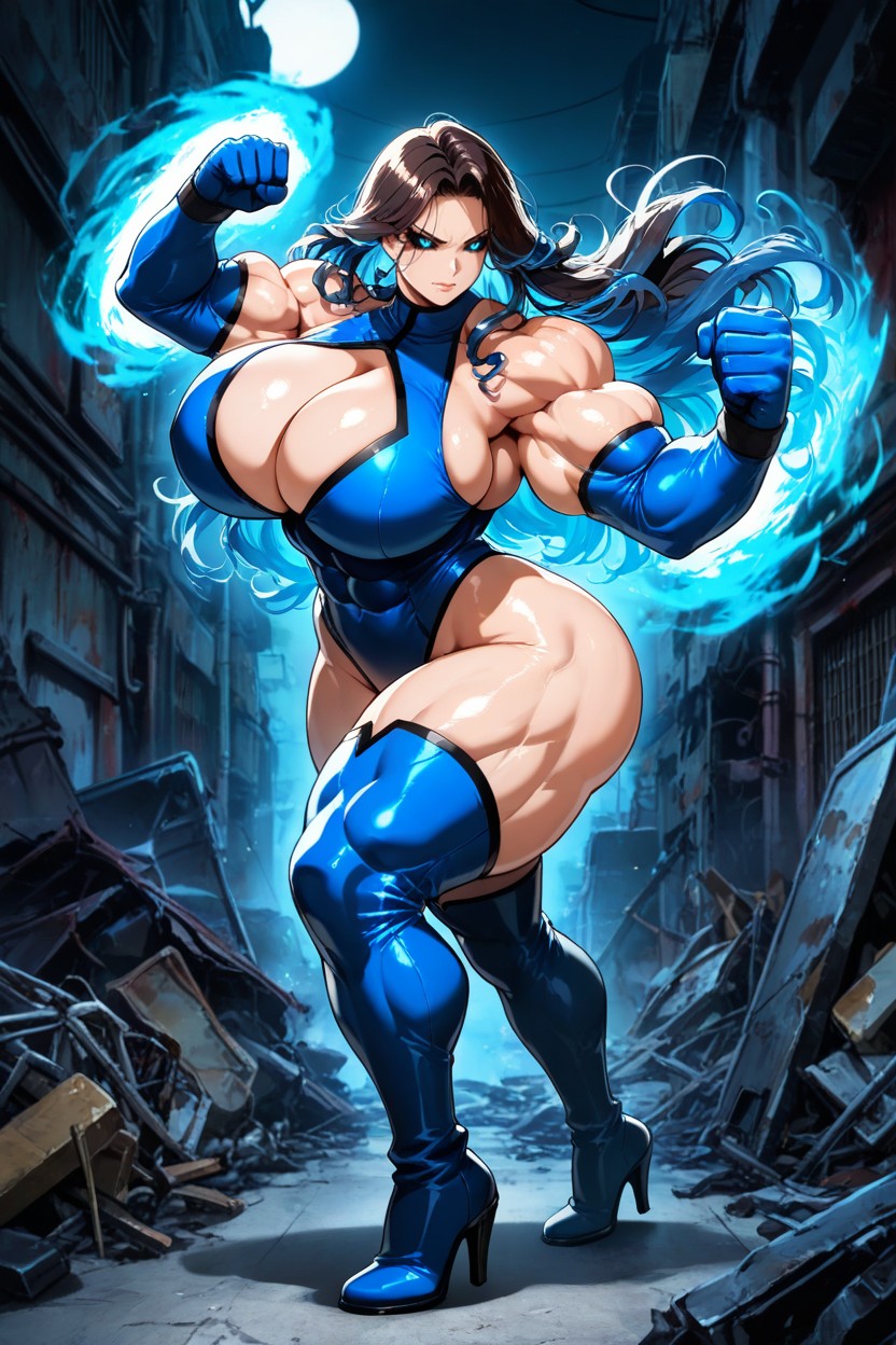 Super Powers, Amazonian, Rounded Breasts Hentai IA