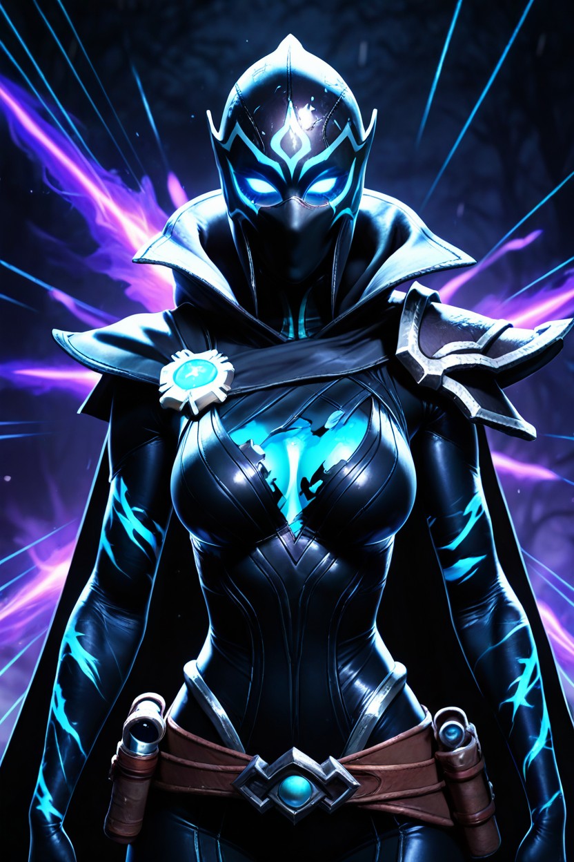 普通のお尻, Ultra Form-fitting Bodysuit, Sleek Dark Metallic Helmet With Sharp Crest Points ヘンタイAIポルノ