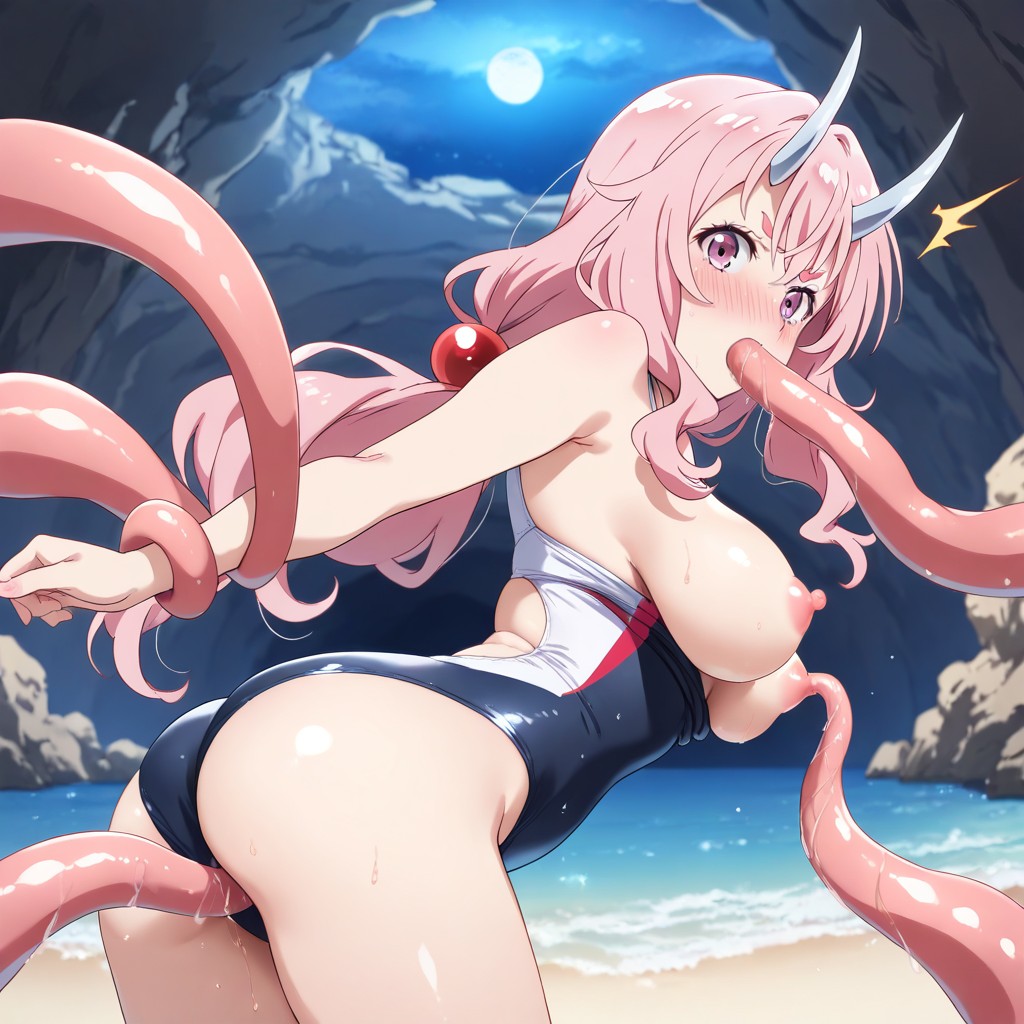 Tight Body, Tentacles Suddenly Rip Of Her Swimsuit Exposed Pink Nipples, Tentacles Grope Her Hentai IA