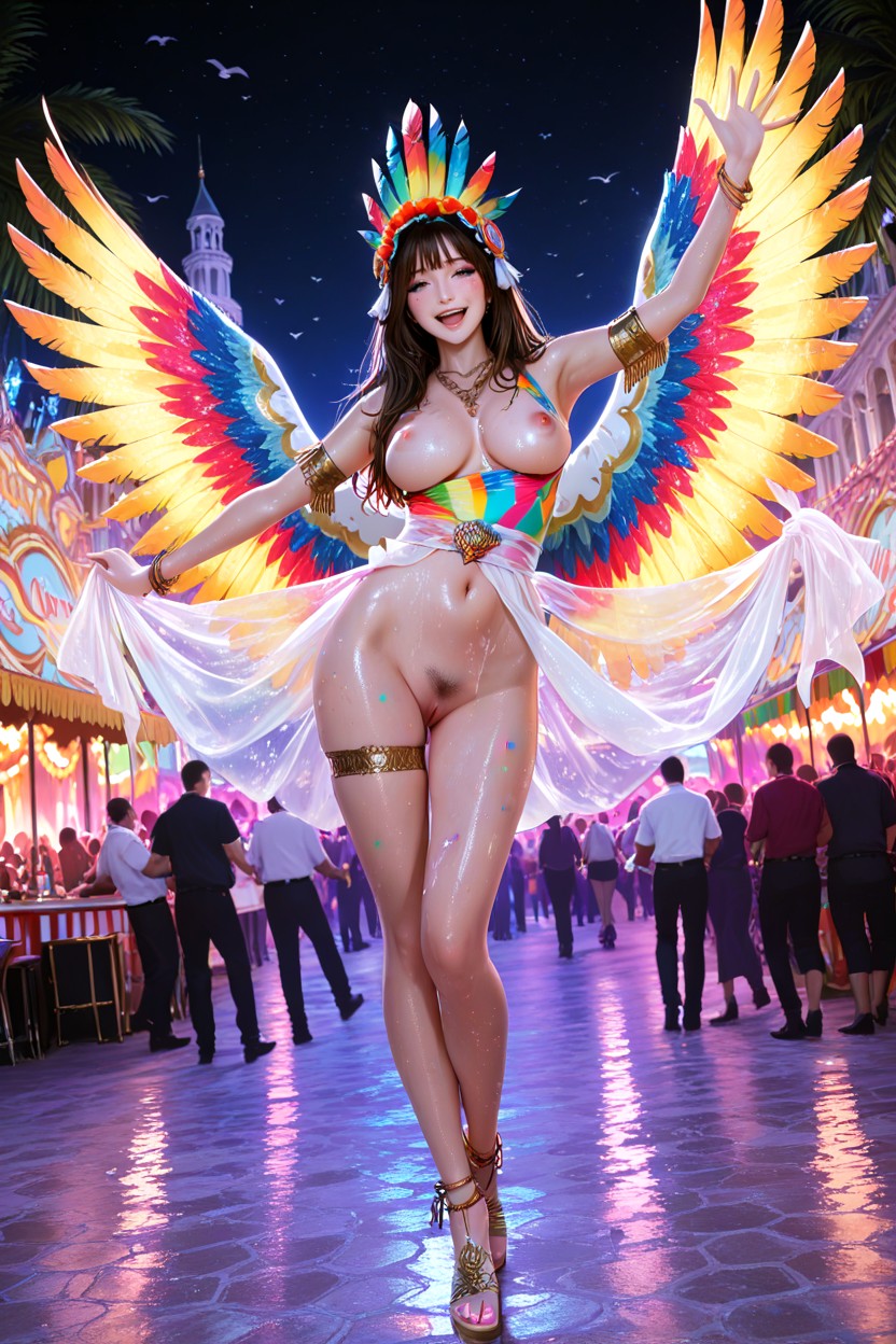 Tir À La Taille, Blushed Face, Lively Carnival Porno IA Hentai