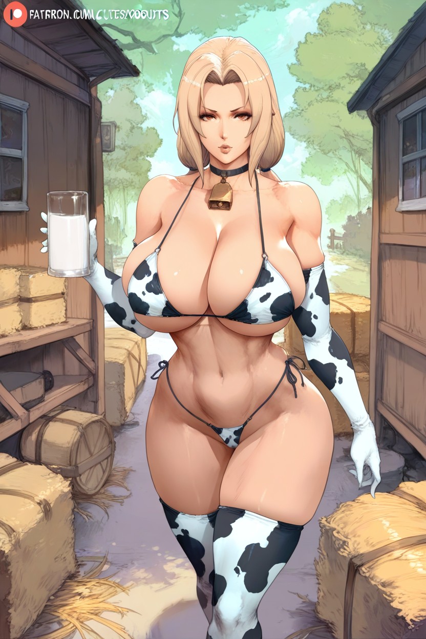 Cowbell, Looking At Viewer, 높은 칼라 헨타이 AI 포르노