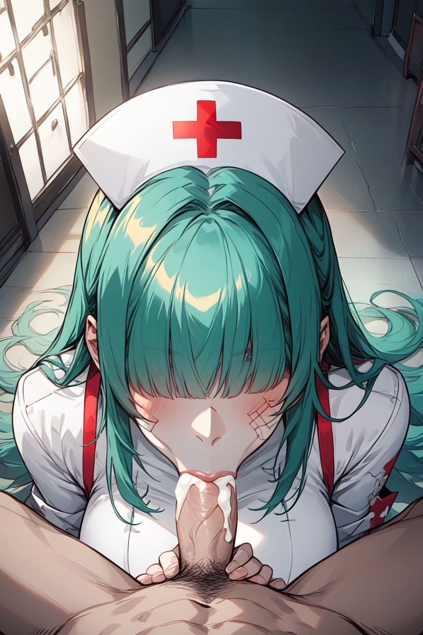 Waist, Aqua-green Hair, Porcelain Vibe AI黃漫