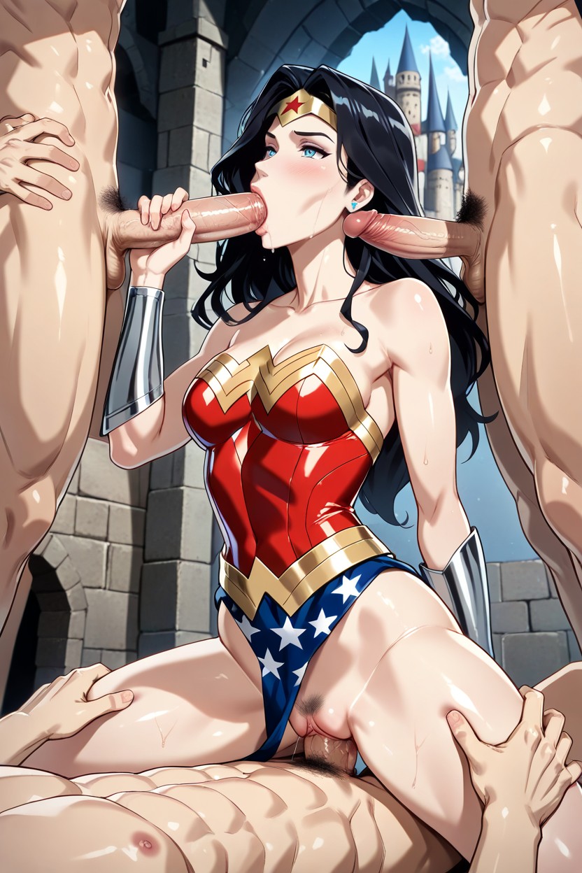 Gangbang, Thumb, Pubic Hair Hentai IA