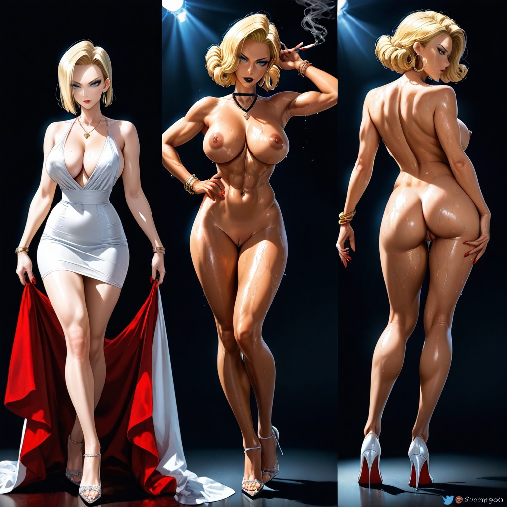On A Photoshoot, Bouclé, Cheveux Blond Porno IA Hentai