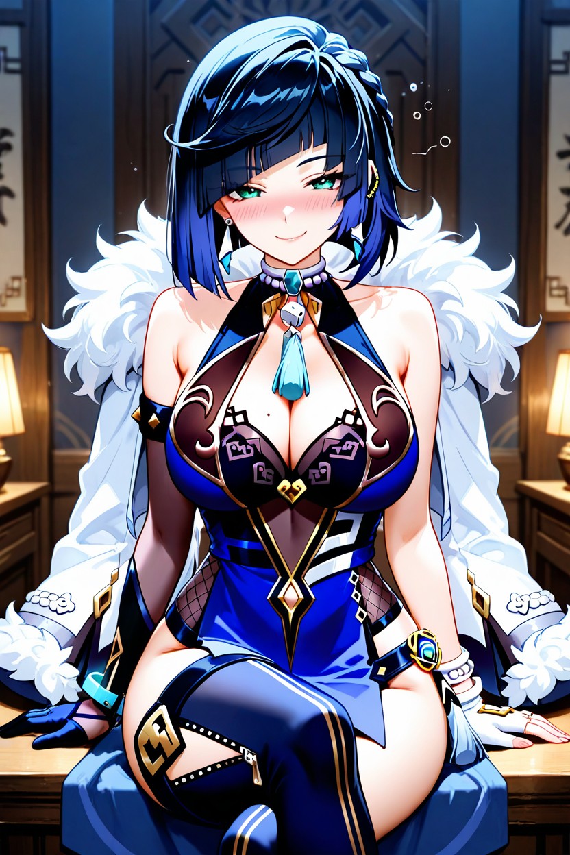 Dress, Sitting, Peito Arredondado Hentai IA pornografia
