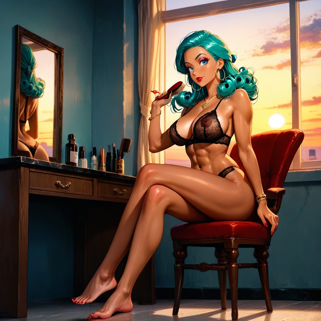 Naked, Hoop Earrings, Makeup Porno IA Hentai