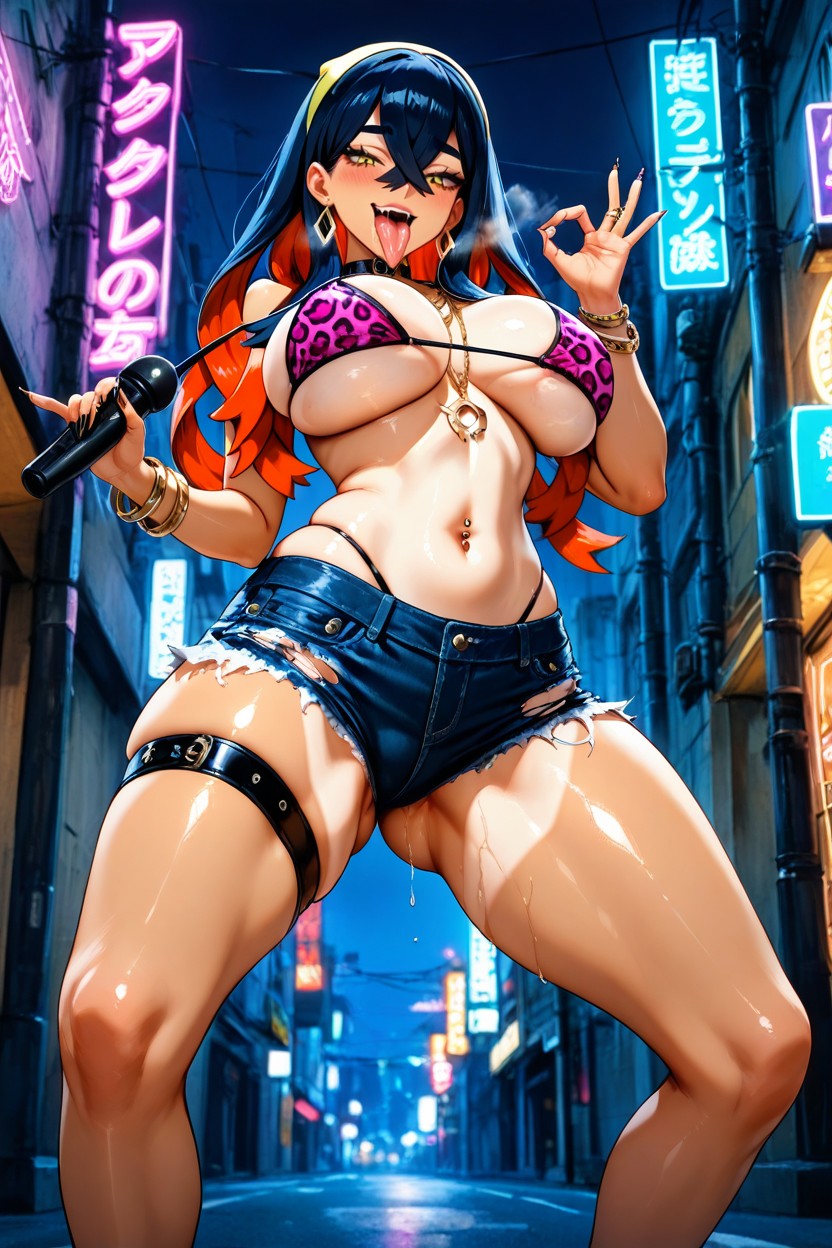Night, Excessive Amount Of Bracelets, Wide Tongue AI黃漫
