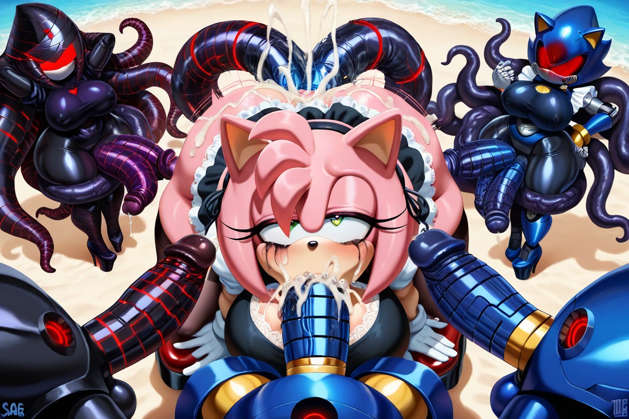 Sage From Sonic Frontiers Metal Tentacles, Fishnets, Long Shot Hentai AI Porn