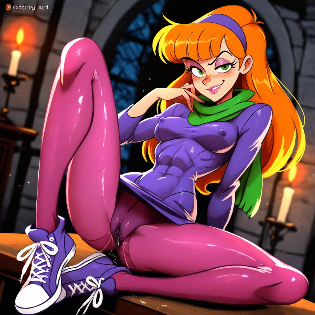 Cute, Hyper Snatched Waist, Skin Texture Details Hentai AI Porn