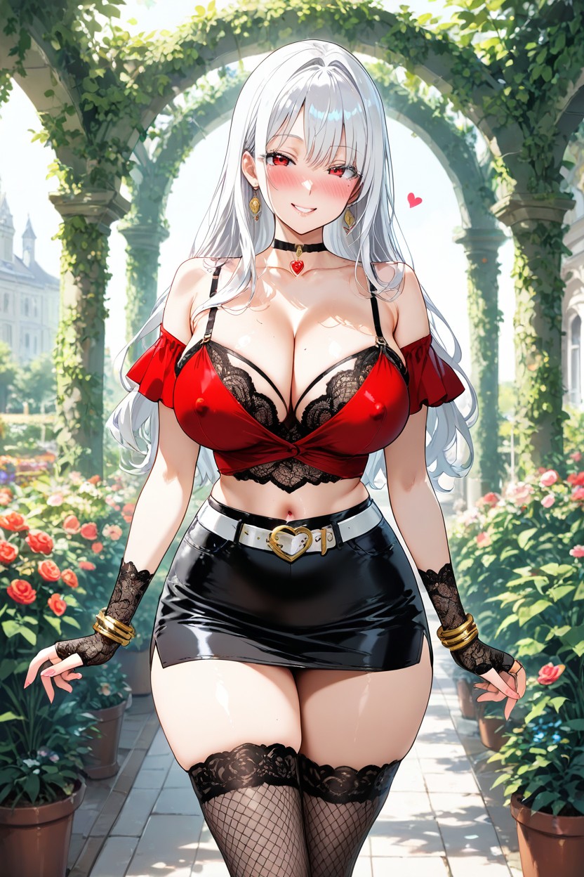 Flirty Look, Detailed Hands, Curved Waist Hentai AI Porn