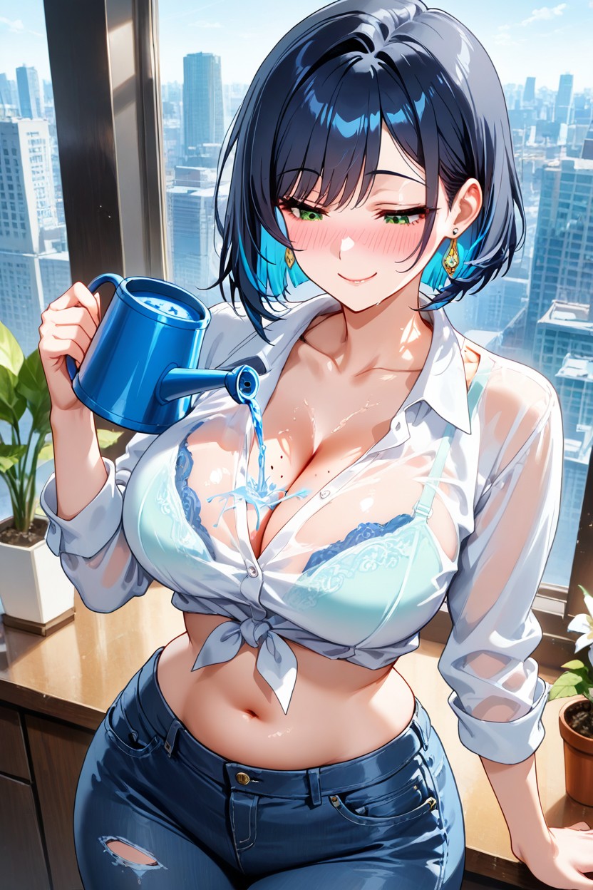 Alternate Outfit, Looking Down, Denim Hentai AI Porn