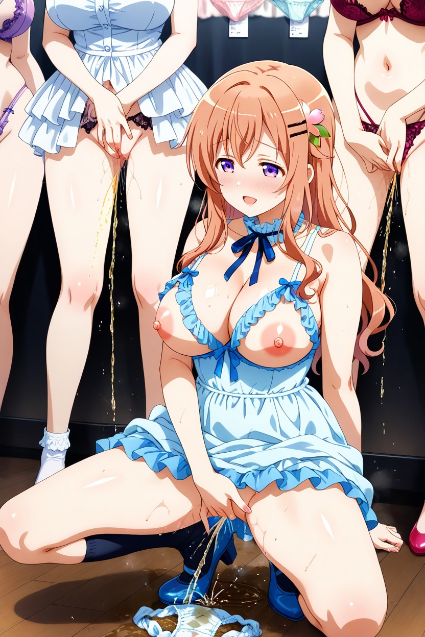Frilled Cupless Dress, Navel, Talking Hentai AI Porn