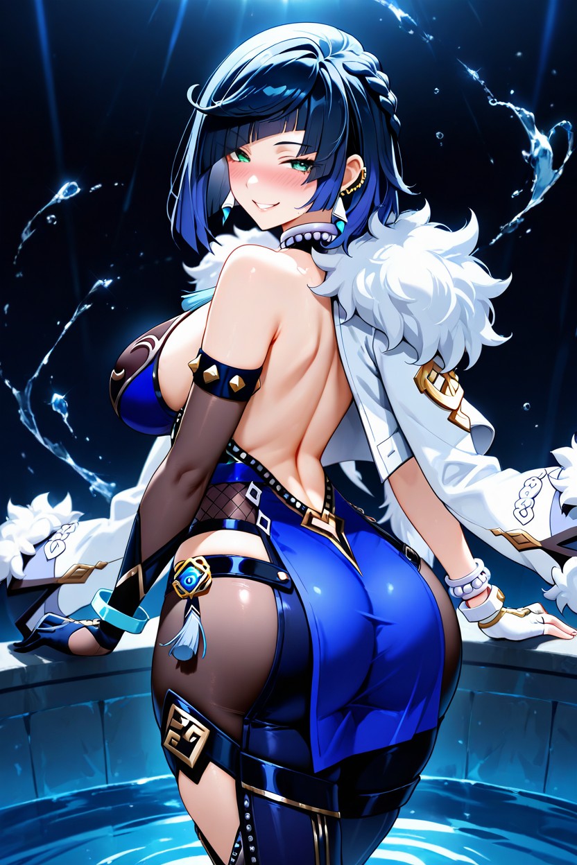 Blue_hair, Mole_on_breast, 25+ Hentai AI Porn