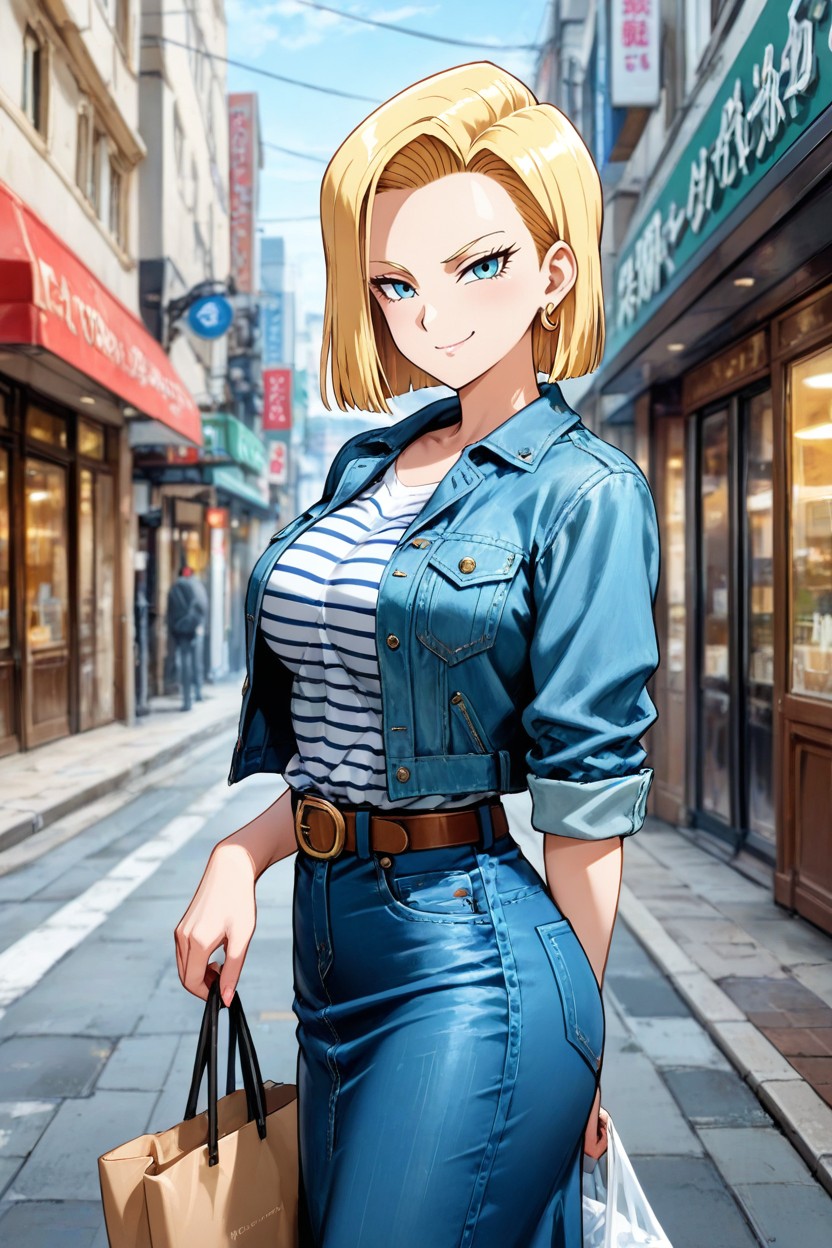 Holding_bag, Outdoors, Long_sleeves Hentai AI Porn