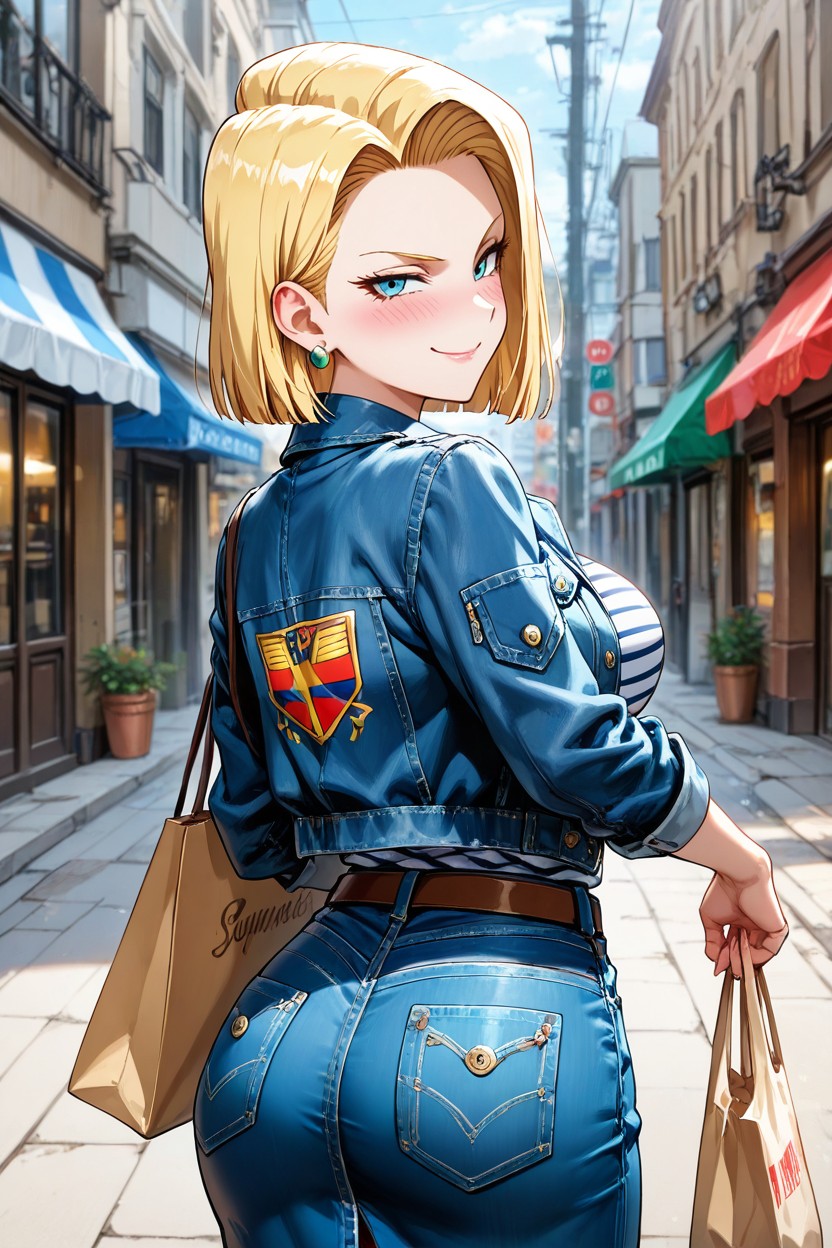 Road, White_shirt, Blonde_hair Hentai AI Porn