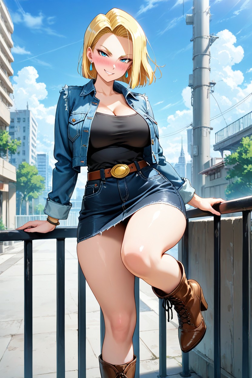 Blonde_hair, Smug Expression, Solo Hentai AI Porn