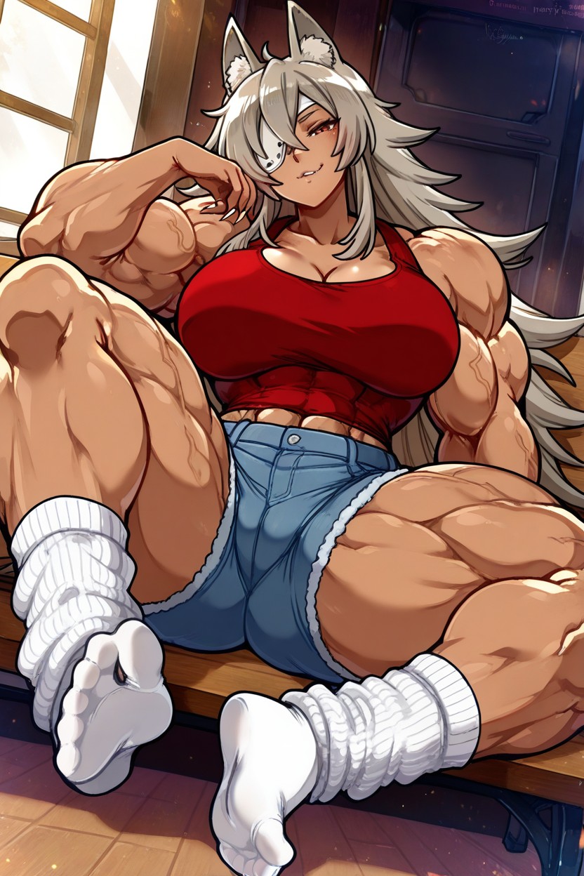 Cameltoe, Socks Soles Showing, Large Breast Hentai AI Porn