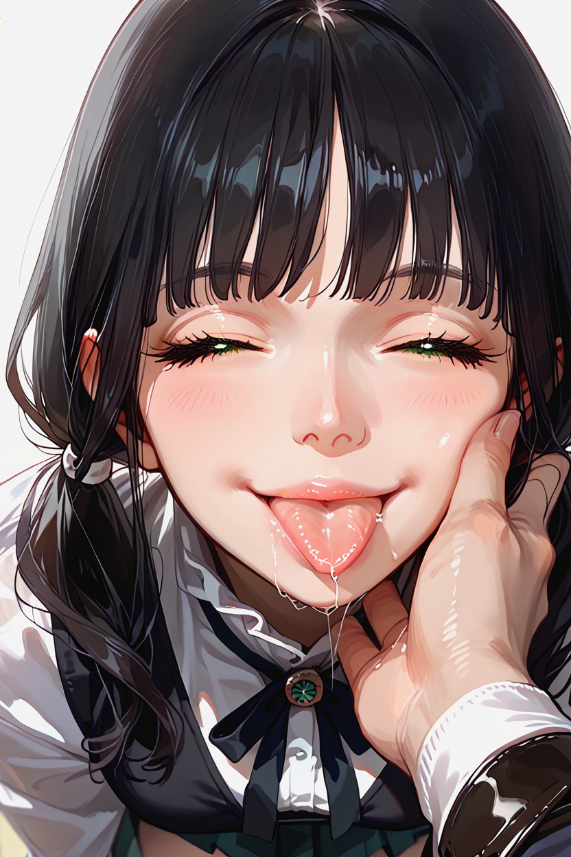 Tongue Out, Saliva String, Pov Kissing Hentai AI Porn