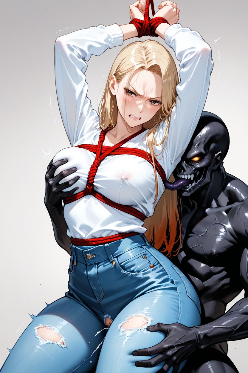 Bdsm, Disgusted, Subtle Gradient Hair Color Hentai AI Porn