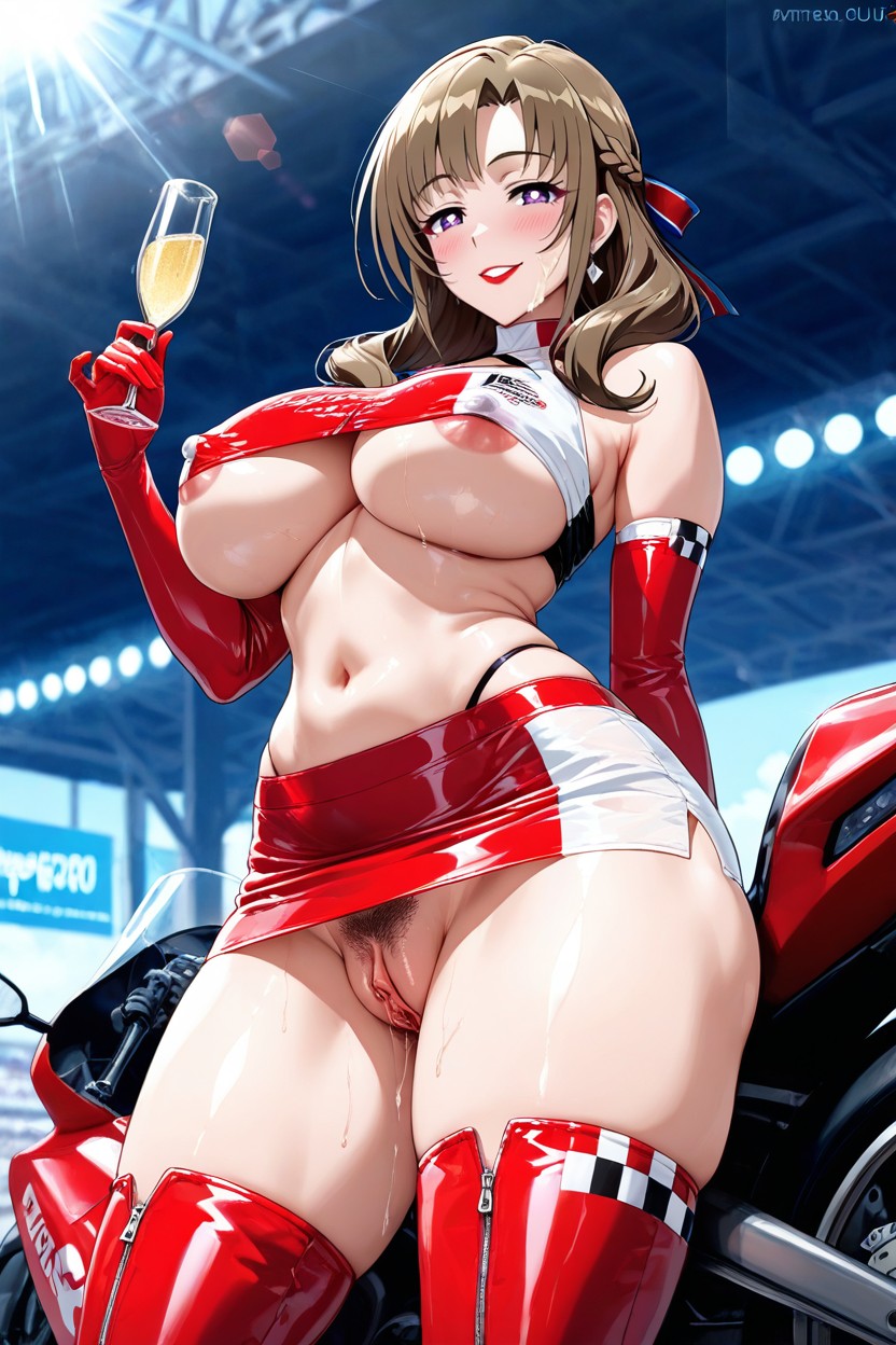 Red Lipstick, Full Lips, No Underwear Hentai AI Porn