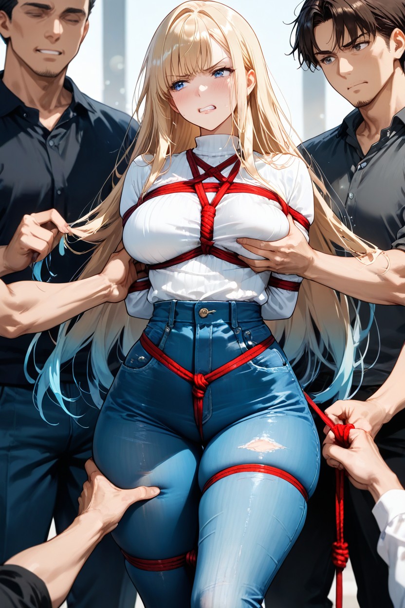 Subtle Gradient Hair Color, 20+, Defined Waist Curve Hentai AI Porn