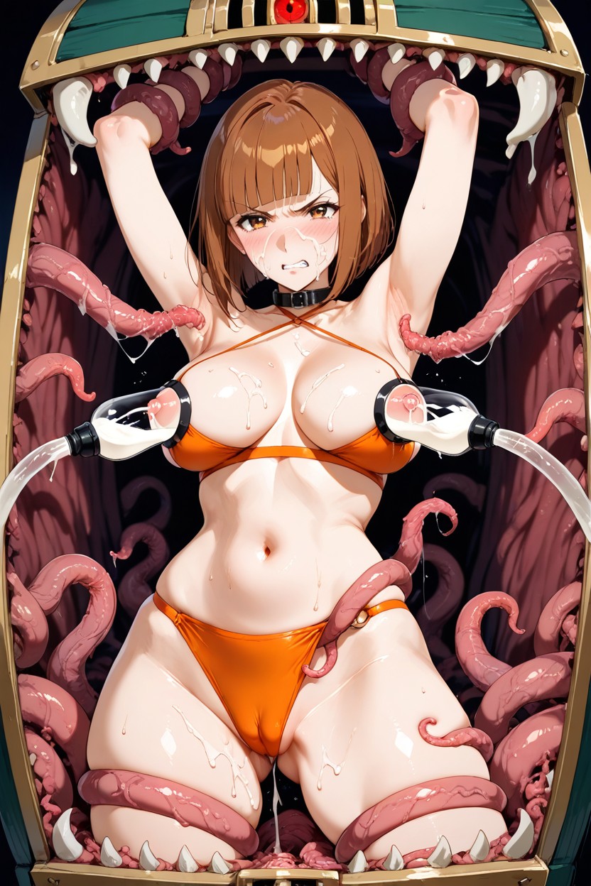 Medium Breasts, Enojada, Tentacles Grab The Thigh Hentai IA