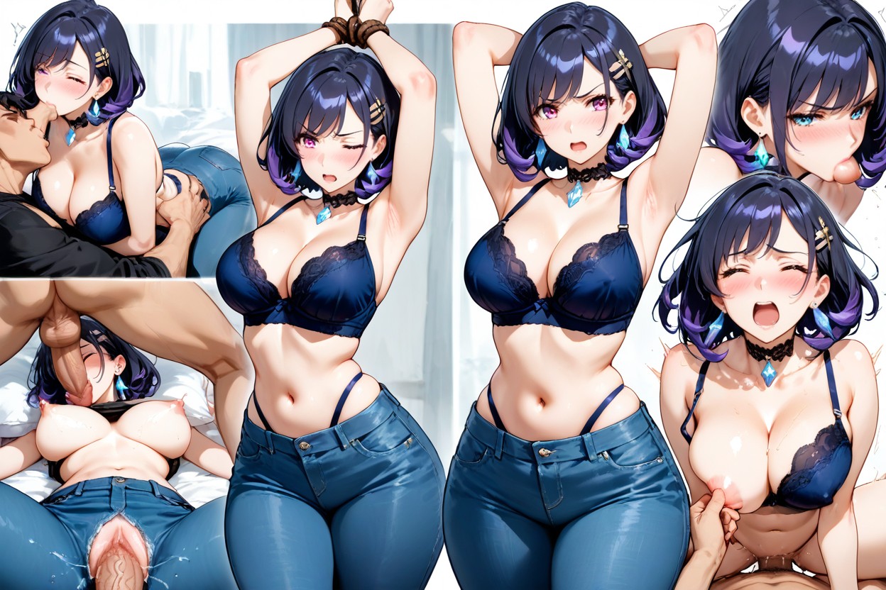 Open Legs, Embarrassed, Man Has A Veiny Penis Hentai AI Porn