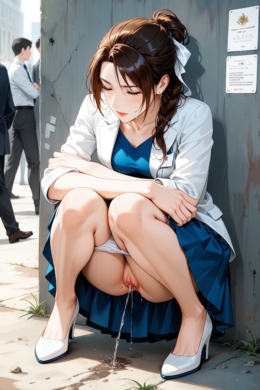 Bent Down To Her Knees, Mass Peeing Place, 25+ Hentai AI Porn