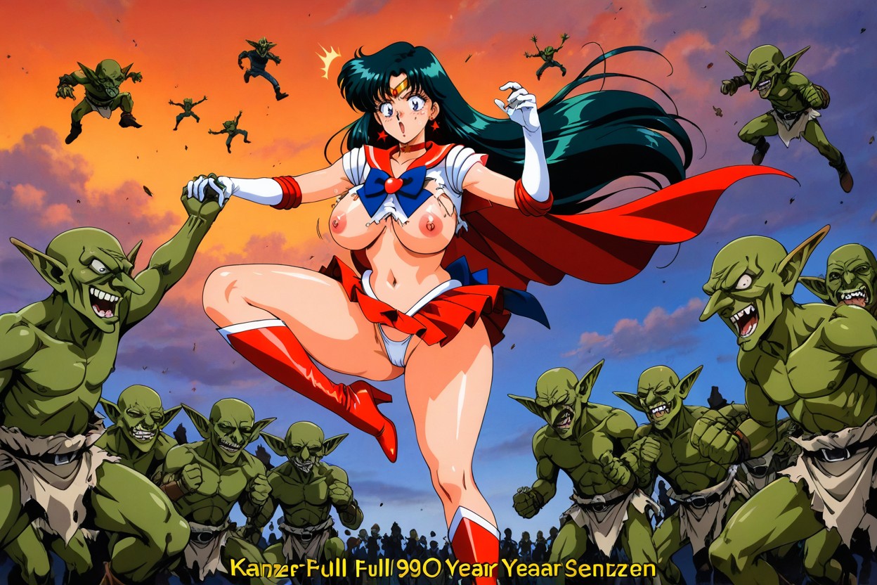 Ripped Clothes, Miniskirt, Sailor Mars Hentai AI Porn
