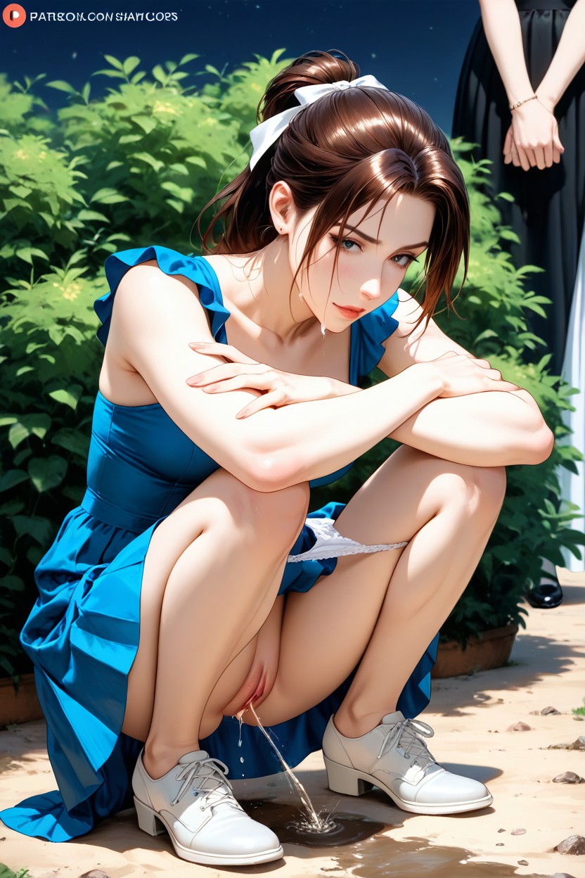 25+, Holiday, Face View Squatting Position Hentai AI Porn
