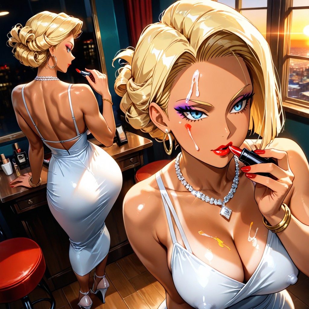 High Resolution, Blonde Hair, Large Breast Hentai AI Porn