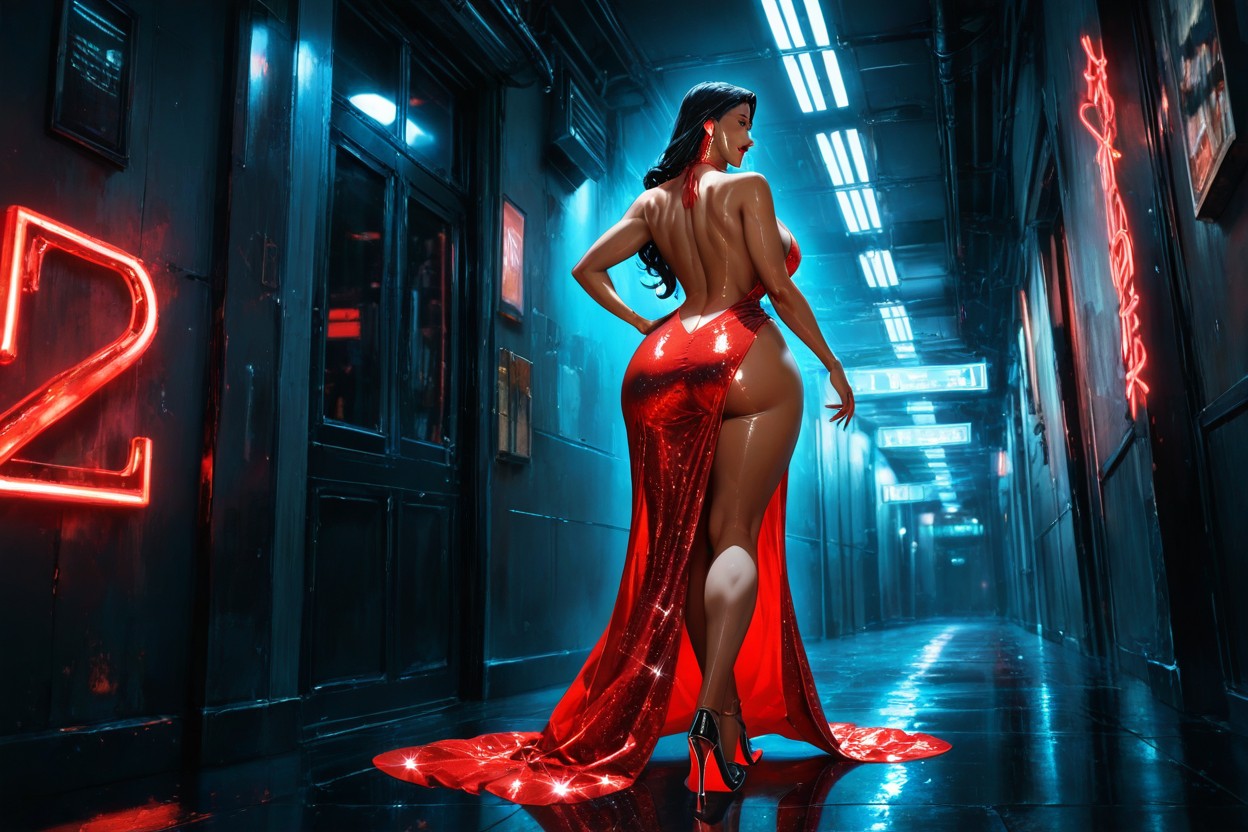Deep Cleavage, Revealing Clothes, Showing Ass Hentai IA
