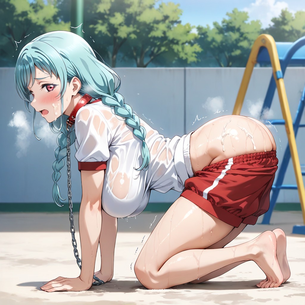 Gradation Hair, Sweaty Clothes, Full Blush Hentai AI Porn