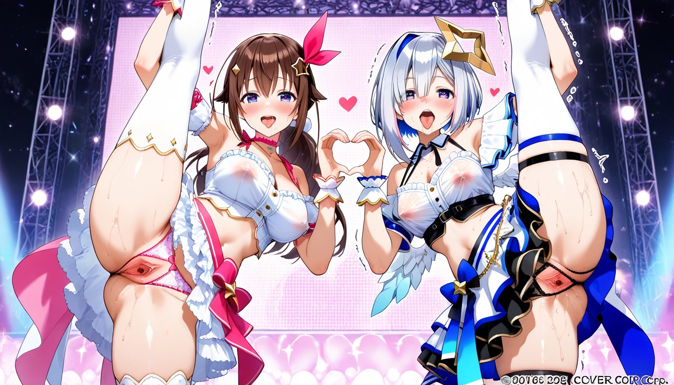 Layered Skirt With Glitter Tulle, Two Woman, Rhinestones Hentai AI Porn