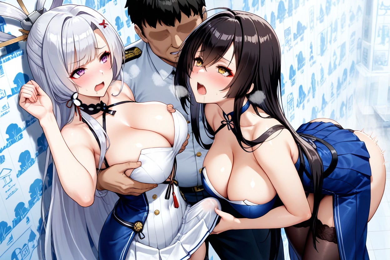 Ffm Threesome Group Sex, Women, Looking Up Hentai AI Porn