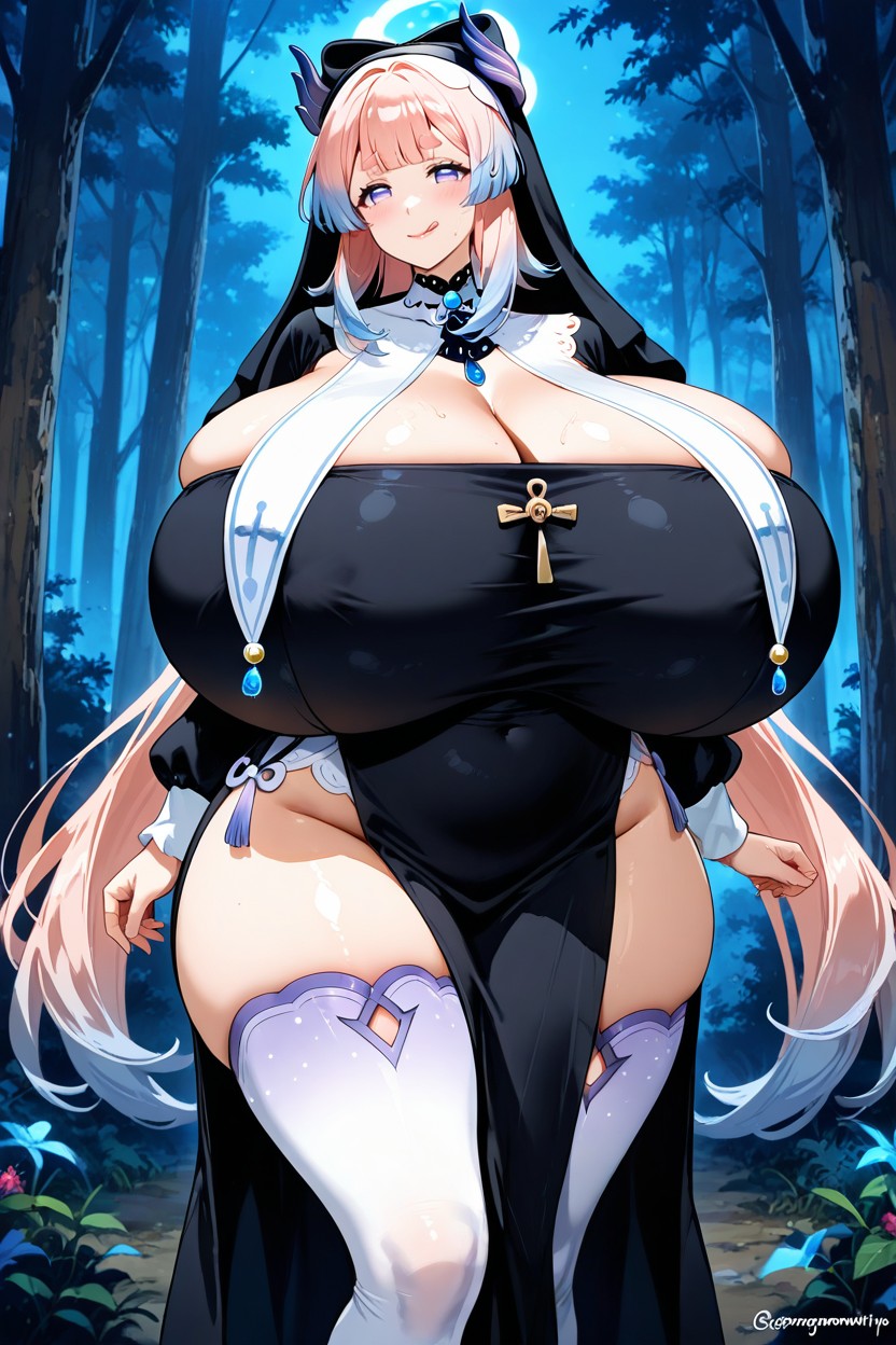 Large Ass, Nun Habit, Gigantic Breasts Hentai AI Porn