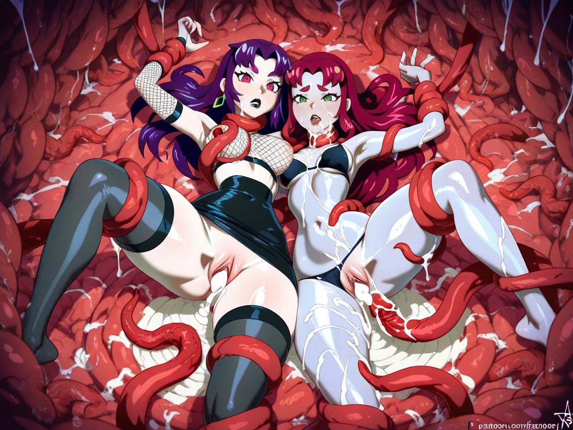 Empty Eyes, Medium Ass, Tentacles Go Under The Fishnet Hentai AI Porn