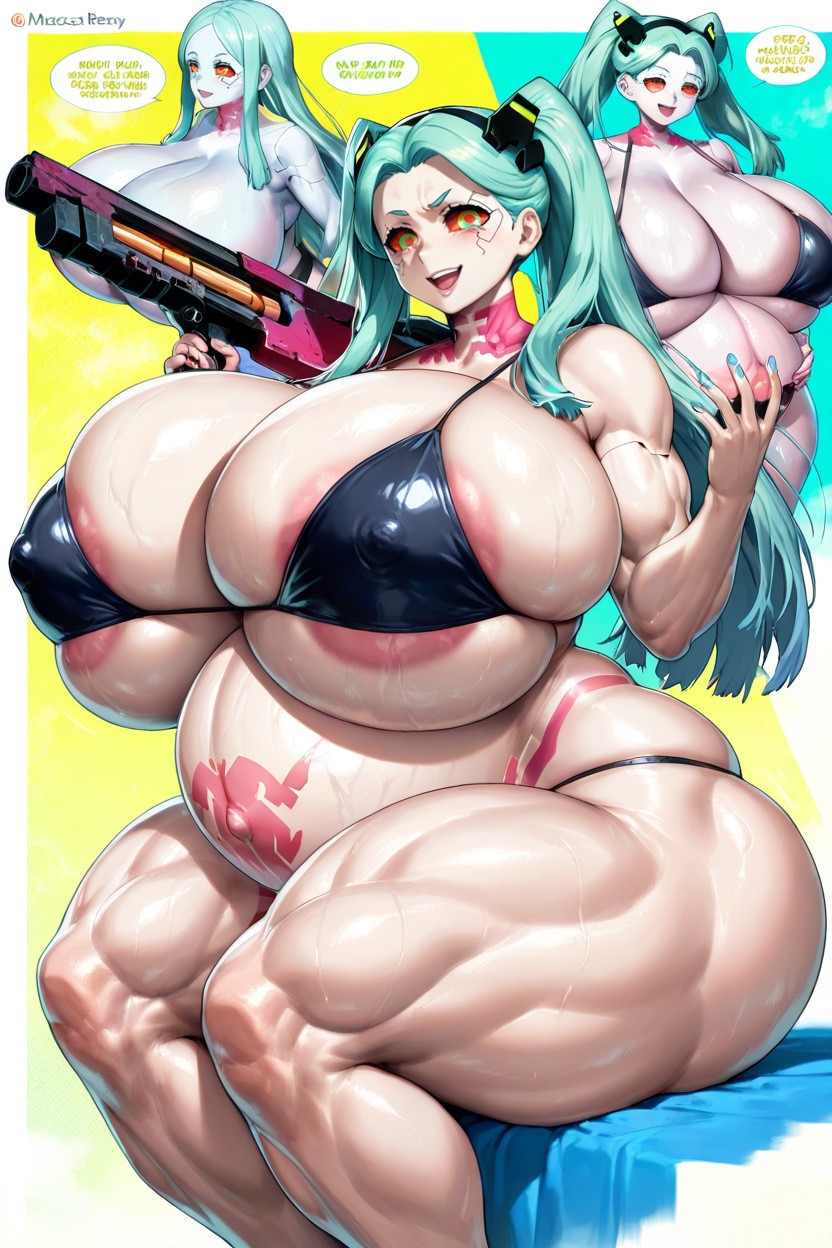 Hyper Colossal Pregnant Abs, 25+, Black Bikini Hentai AI Porn