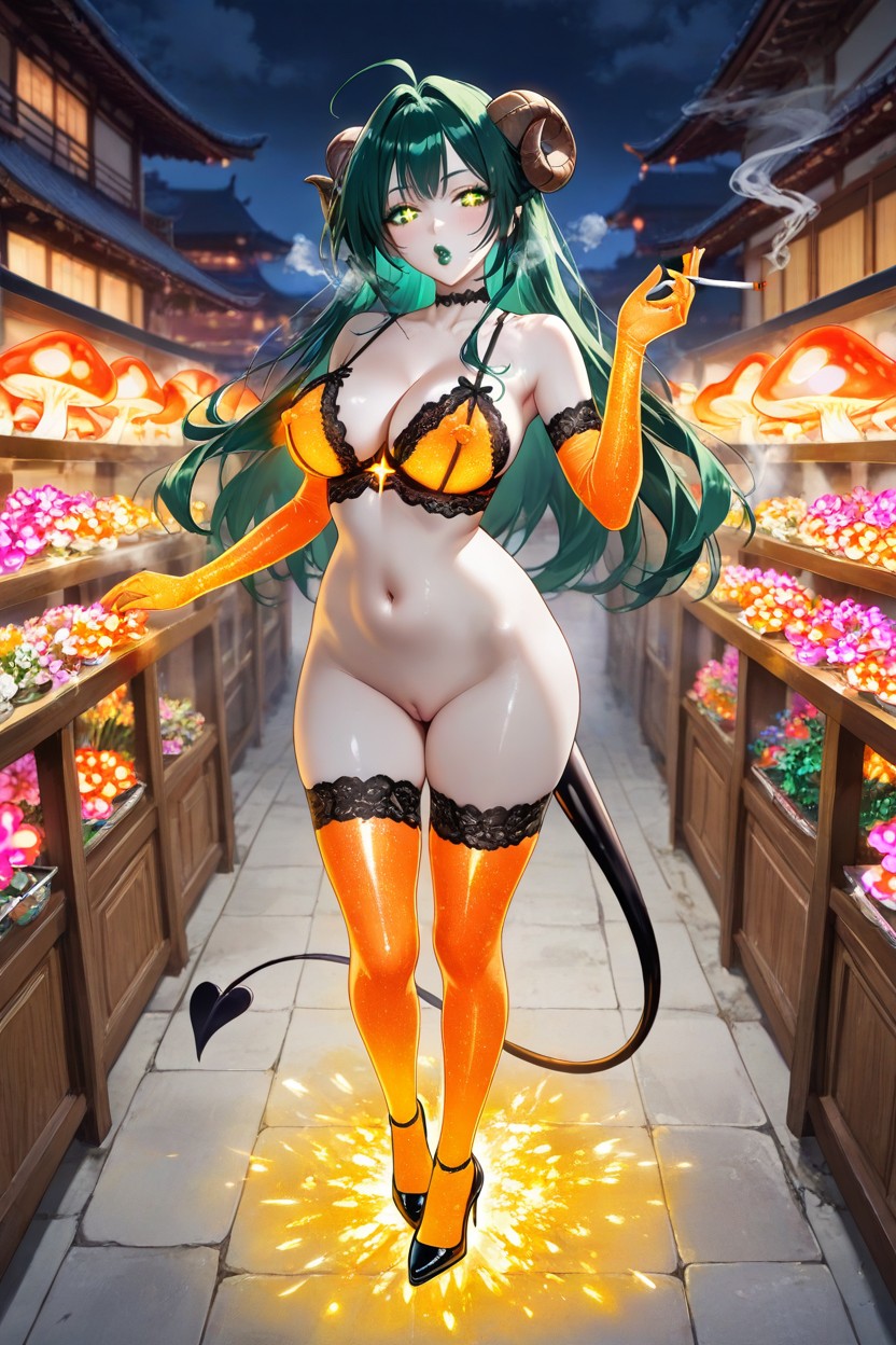 Big Golden Sparkling Eyes, Green Eyeliner, + Hentai AI Porn