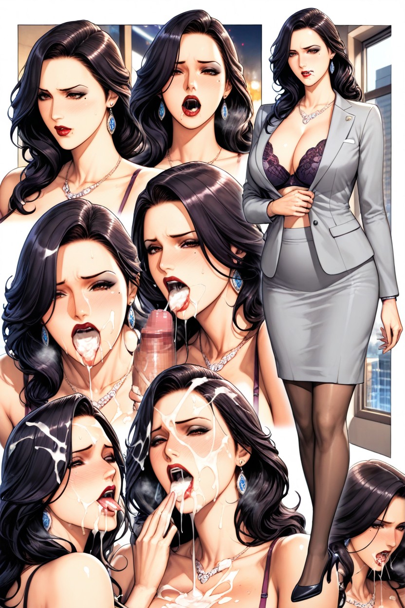 Steam Mouth, Close-up Of Pretty Face, Mature Hentai AI Porn
